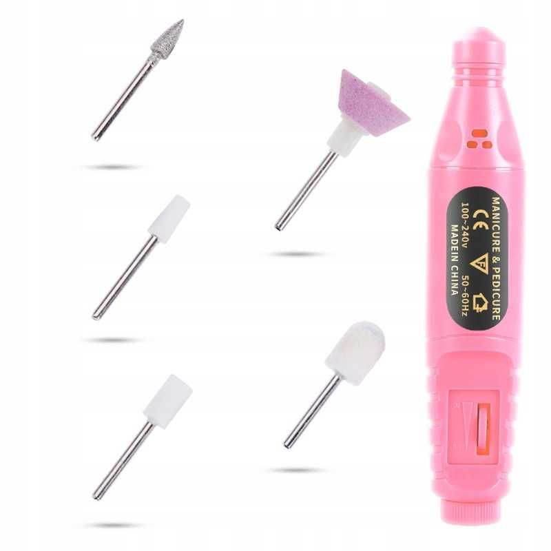 FREZARKA DO PAZNOKCI do manicure pedicure + zestaw frezów frezy kabel