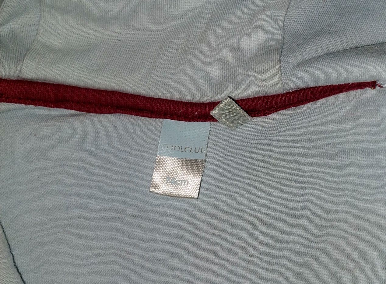 CoolClub, bluza welurowa niemowlęca, rozmiar 74