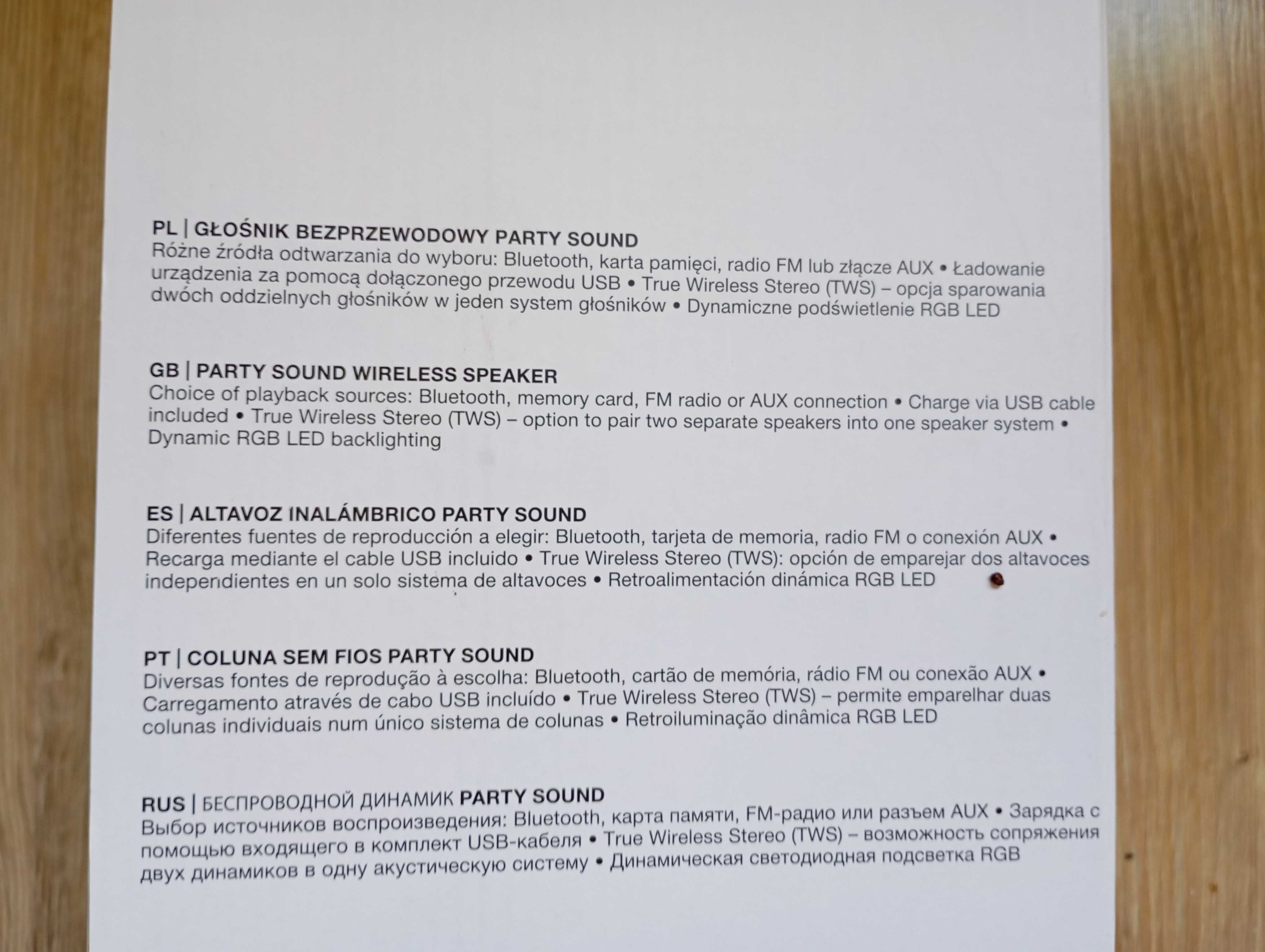 Głośnik bezprzewodowy Party Sound Hykker