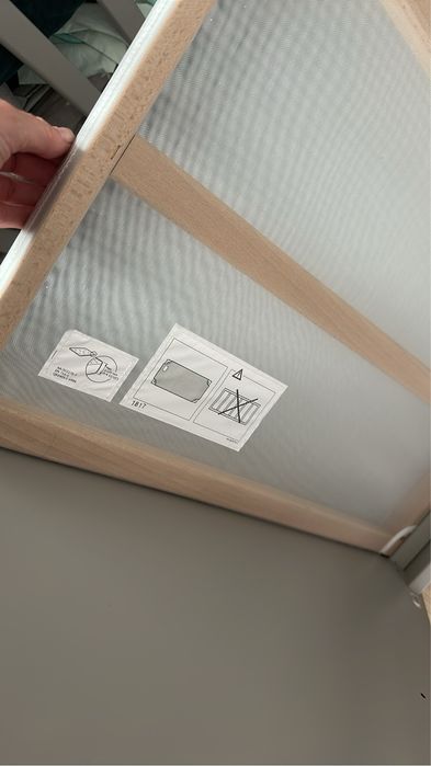 Łózeczko niemowlęce dziecięce gonnat  60x120 cm ikea szare z materacem