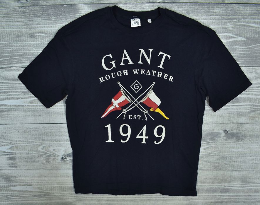 Gant Rough Weather Granatowa Koszulka Męska Relaxed L