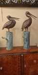 Escultura Fonte Par de Pelicanos em Bronze Patinado, Itália Século XX