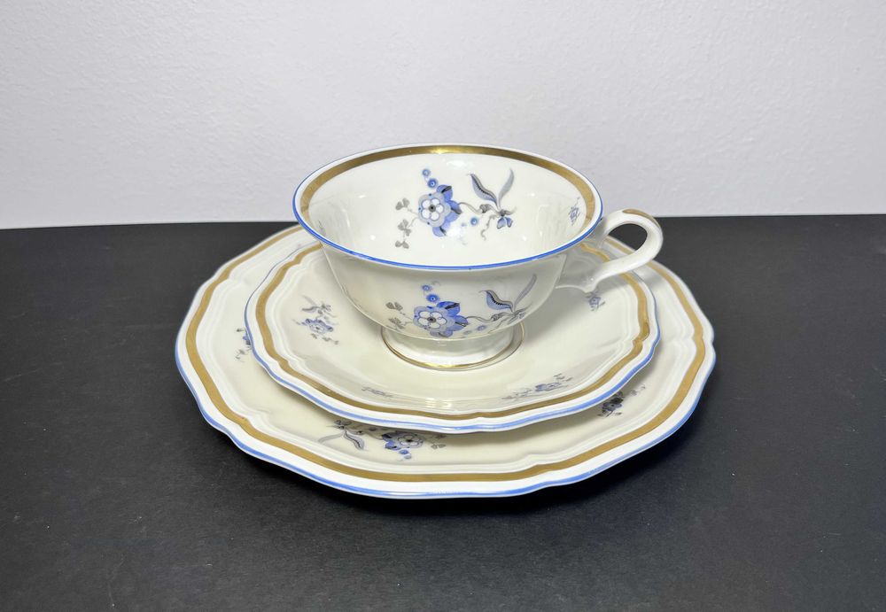 Trio porcelanowe Rosenthal seria "Chippendale" niebieskie kwiaty
