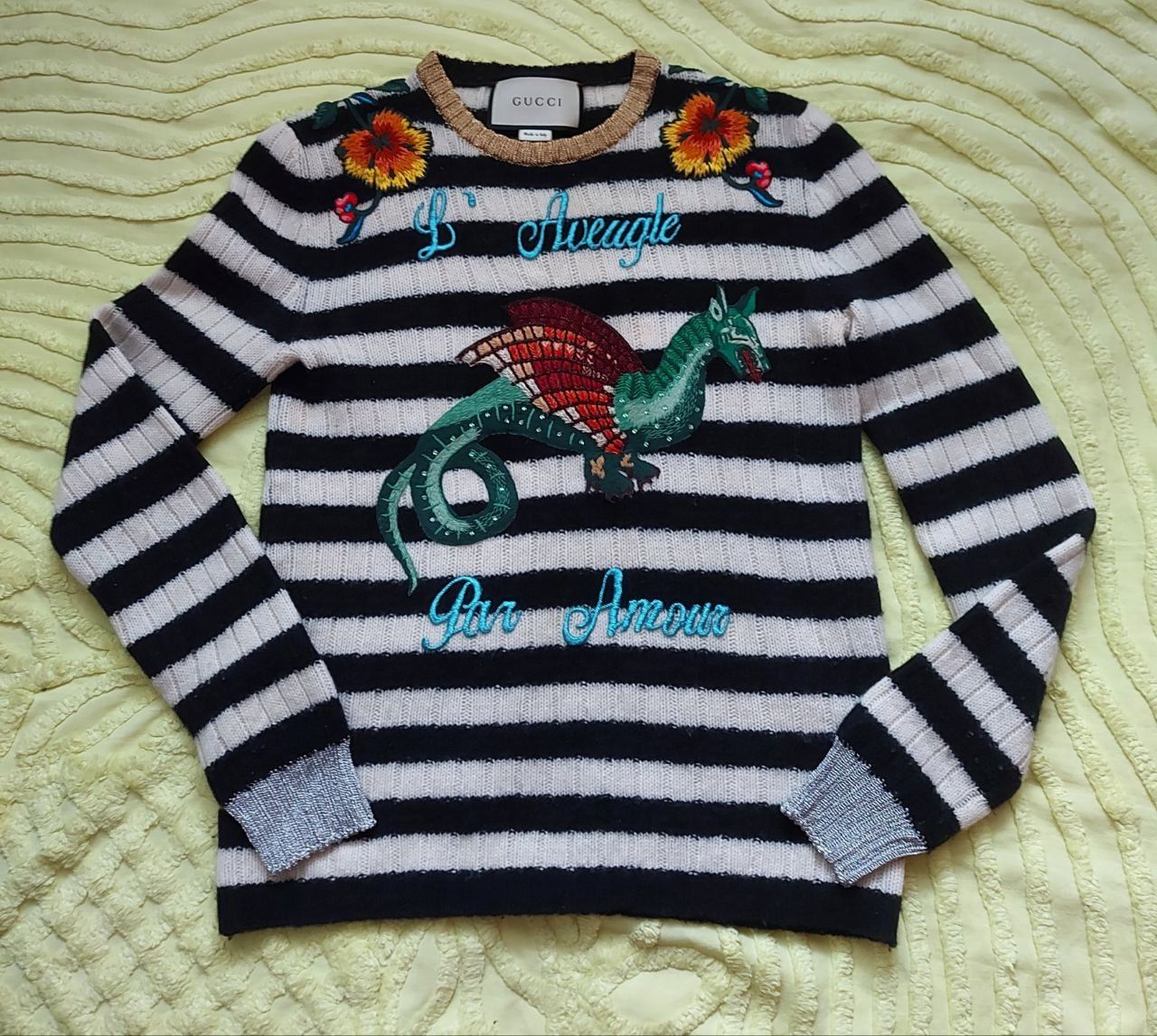 Светр  в'язаний  з декором Gucci,  оригінал  xs-s