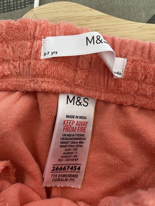 Spodenki szorty Marks & Spencer 122 tłoczone frotte liście jak newbie
