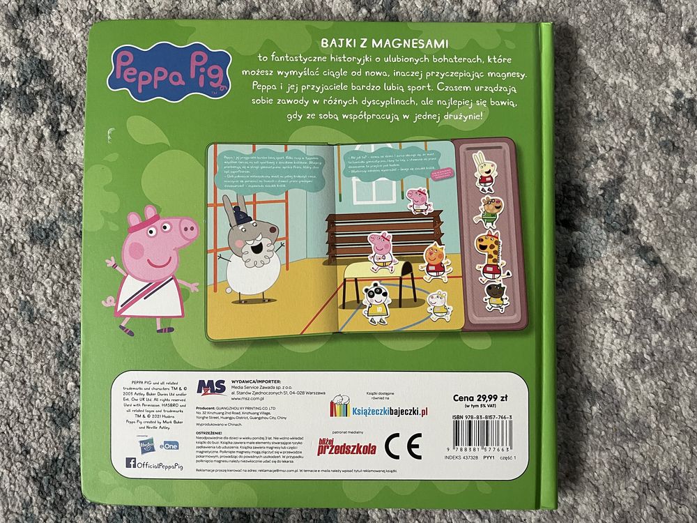 książki i puzzle Świnka Peppa Pig magnesy