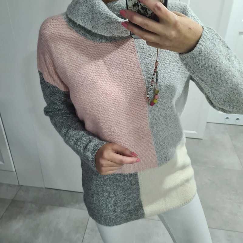 Reserved nowy pastelowy sweter golf