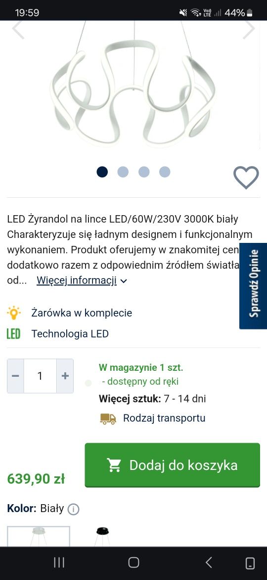 Żylandor Led biały