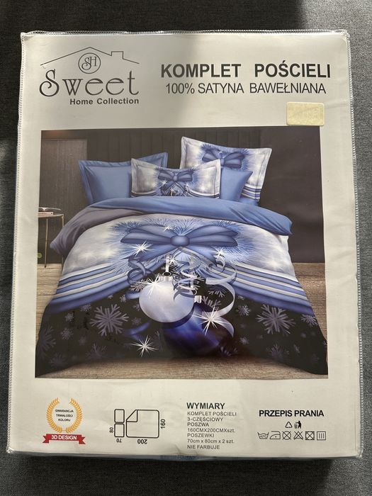 Pościel z bawełny satynowej komplet 3-częściowy