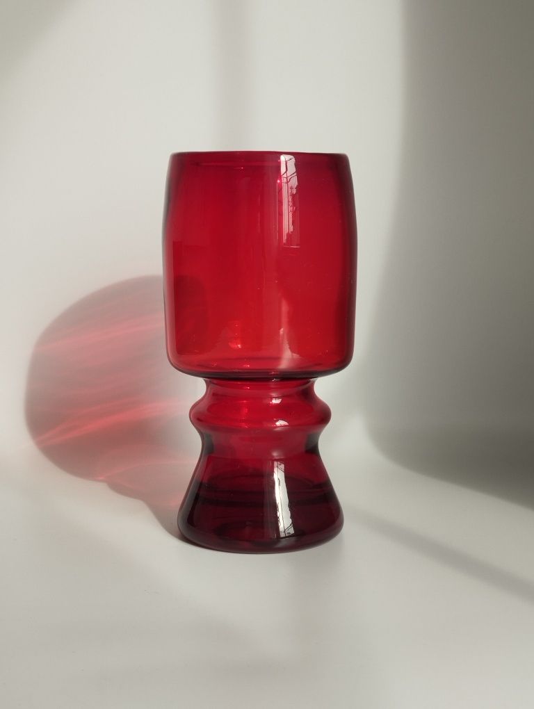 Pokal wazon szkło kolorowe vintage PRL Horbowy