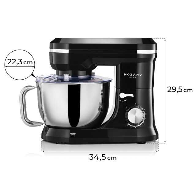 Тестомес миксер планетарный Mozano Compact Chef 1700 Вт Black