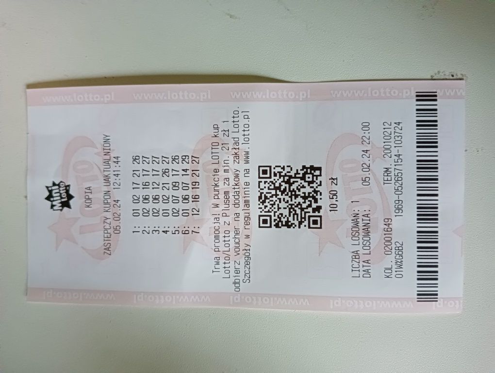Kupon Mini Lotto