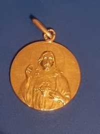Medalha ouro 19,2k Coração Jesus Cristo