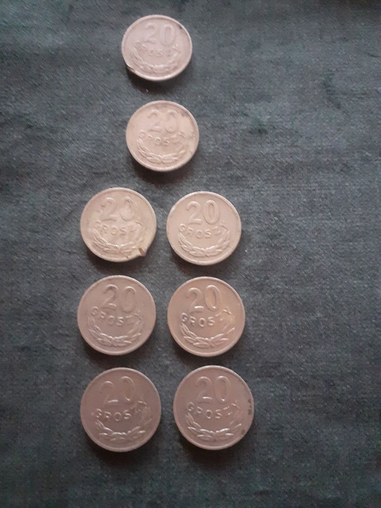 Monety 20 gr. z 1966r/1x1975r../2x 1976r./77r./78r./2x 1981r.