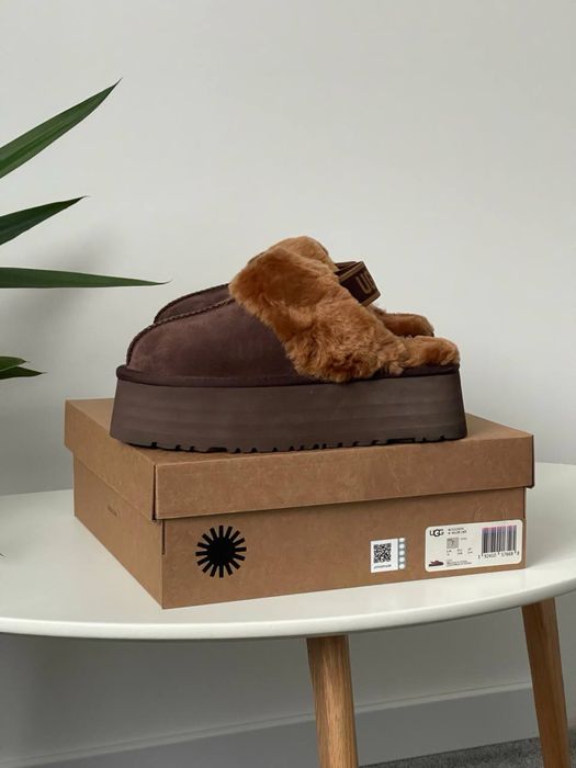 БЕЗ ПЕРЕДОПЛАТ‼️ Зимові Жіночі UGG Funkette Slipper Platform Chocolate