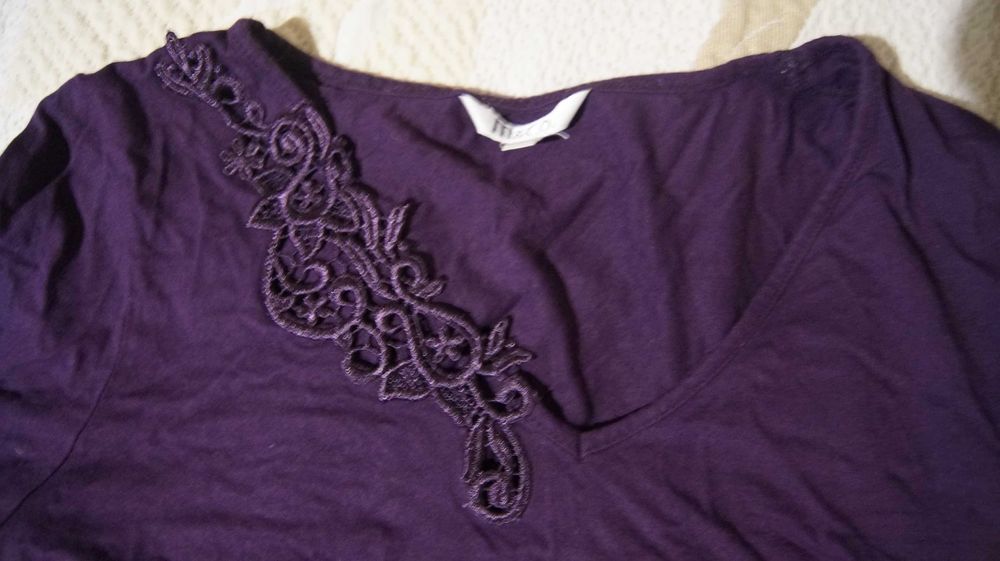 koszula elegancka fioletowa ozdoby r. M