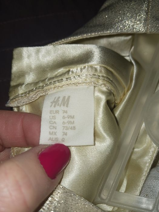 Sukienka okolicznościowa rozm. 74 / złota z tiulową spódnicą/ H&M