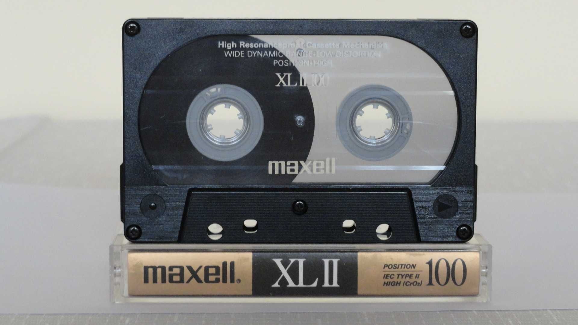 Kaseta audio Maxell XL II 100, HIGH, TYPE-II. Made in Japan.