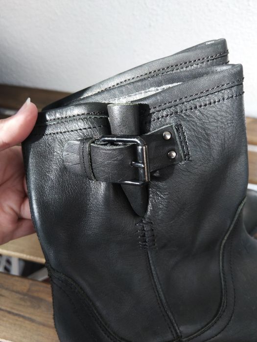 Botas pretas Zara pele genuína