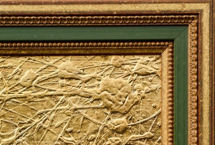Obraz złoty sztuka malarstwo abstrakcja ekspresja