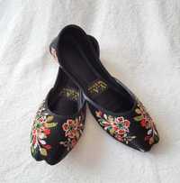 Nowe buty baletki balerinki khussa indyjskie folk hippie boho czarne