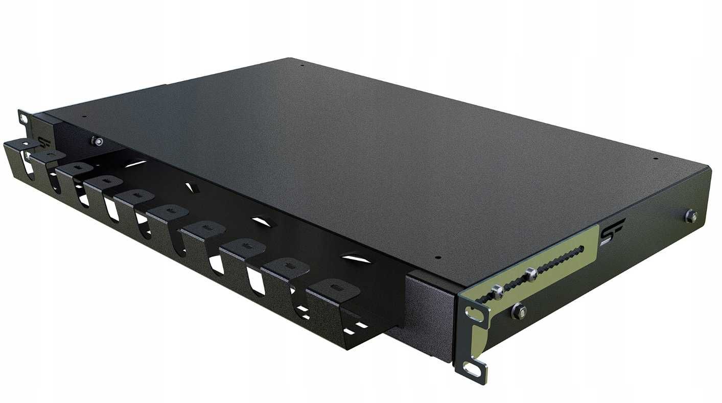 Przełącznica Szuflada Zapasu Kabla Patchcord do Szaf RACK 19" 1U