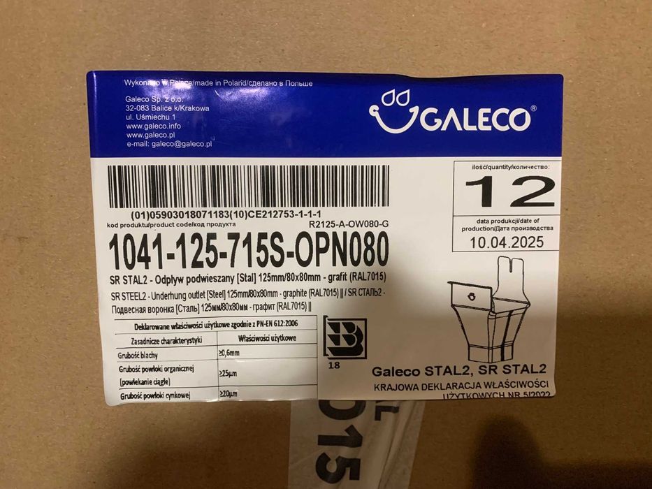 Odpływ podwieszany Galeco Stal 2 grafit
