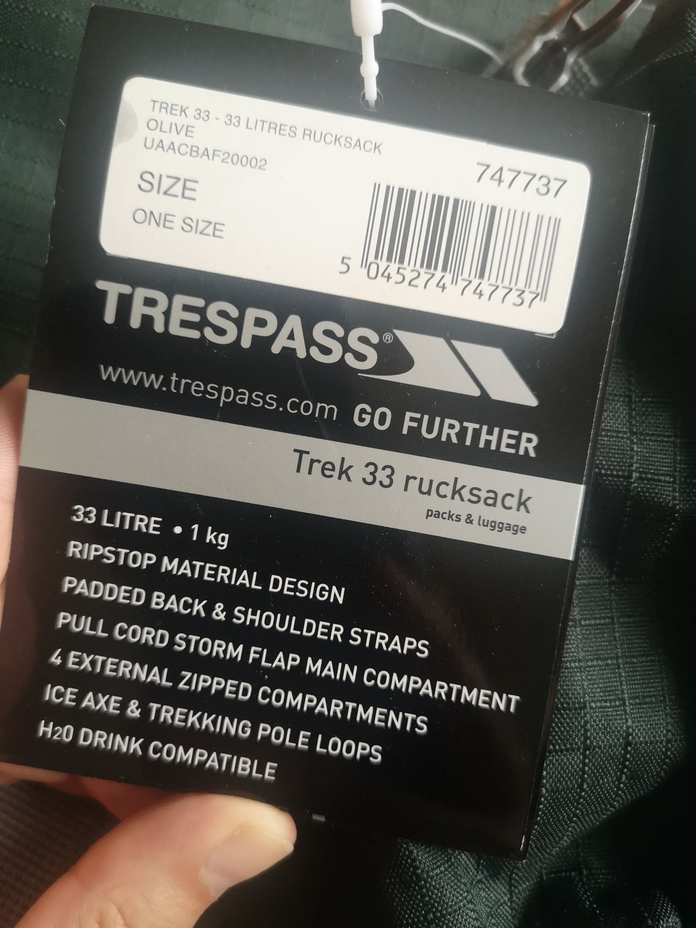 Plecak Trespass Trek 33 l zielony na prezent