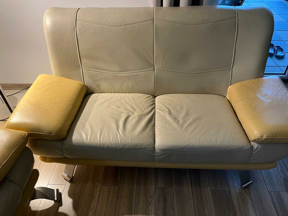 Wypoczynek skórzany 3+2, wersalka + sofa