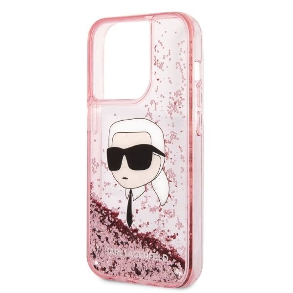 Etui Karl Lagerfeld iPhone 14 Pro Max 6,7" Różowy z Glitterem
