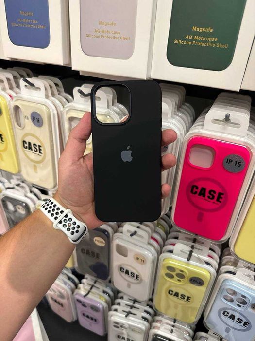 Чехол Silicone Case Metal Buttons (AA) для iPhone