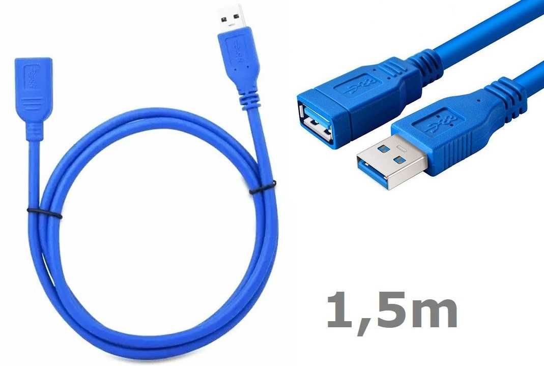 Przedłużacz Kabel AM-AF szybki USB 3.0 1,5m Ekranowany * Video-Play