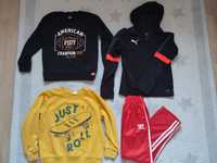 Zestaw sportowy cienkie 134 bluzy, spodnie Adidas Nike Cool club