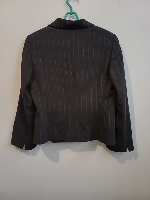 Marynarka, żakiet czarny w paski z wełną r. L/XL