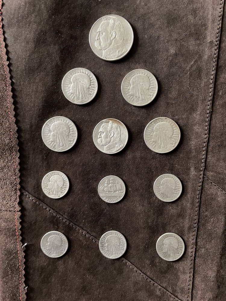 Monety przedwojenne 1932 - 1936 Piłsudski, żaglowiec, znak menniczy