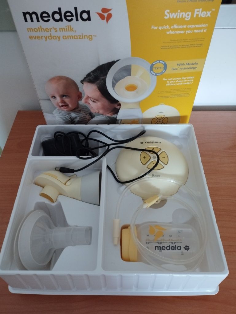 Bomba de Extração de Leite Medela Swing Flex - Usada, mas em Bom Estad