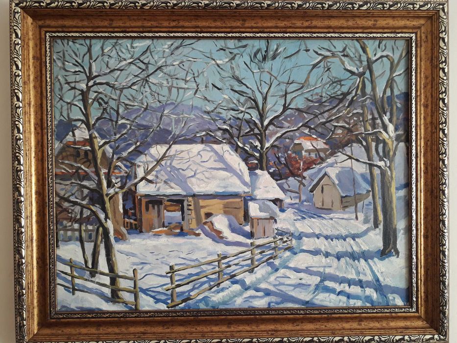 Картина-подарок  "Зима в карпатском селе" , Бердарь Василий