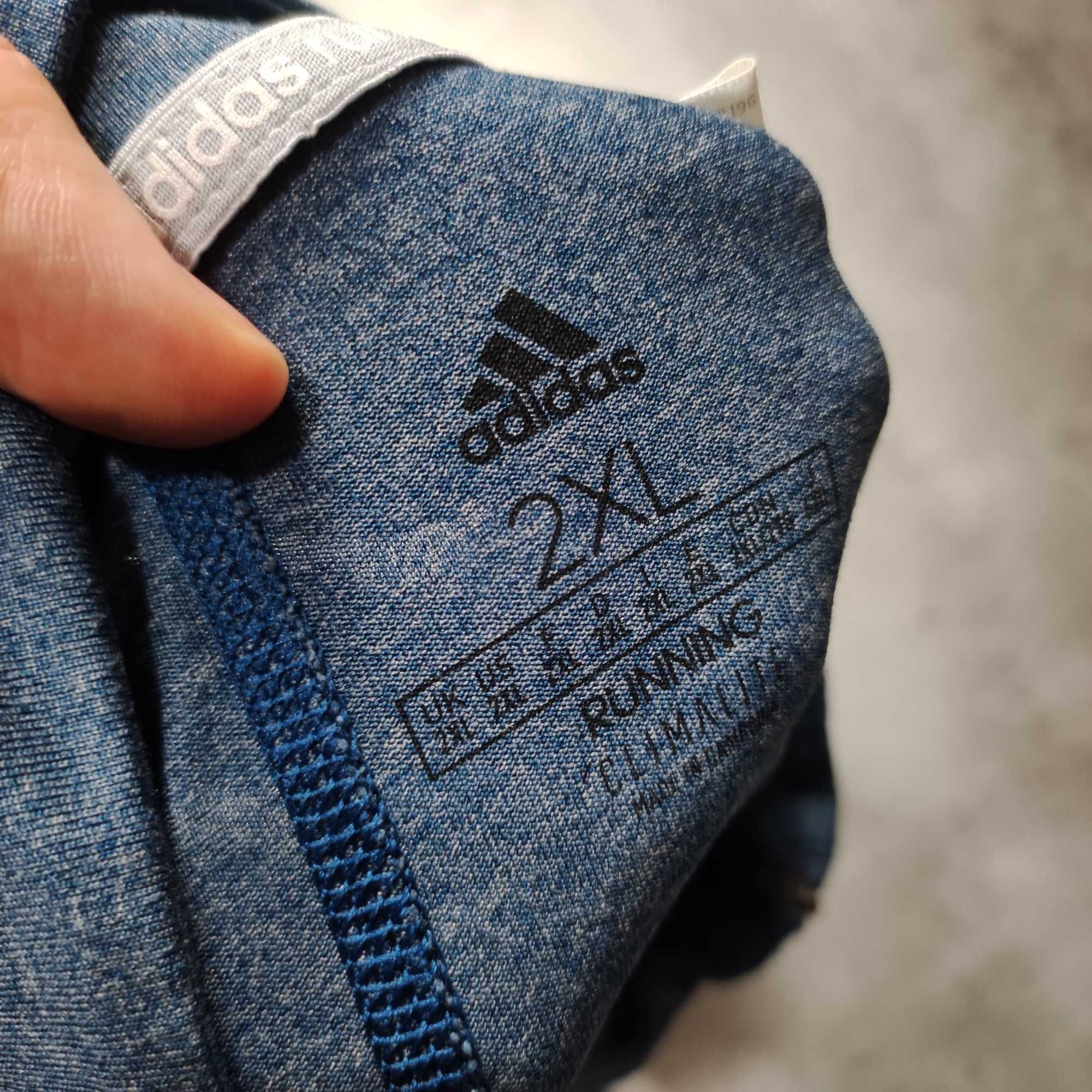 MĘSKA Bluza Sportowa Śliska Adidas 3 Paski Niebieska Climalite