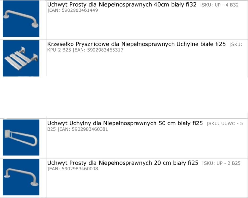 Akcesoria dla niepełnosprawnych do łazienki