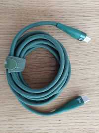 Kabel USB C - USB C 2m 100W oplot nylonowy