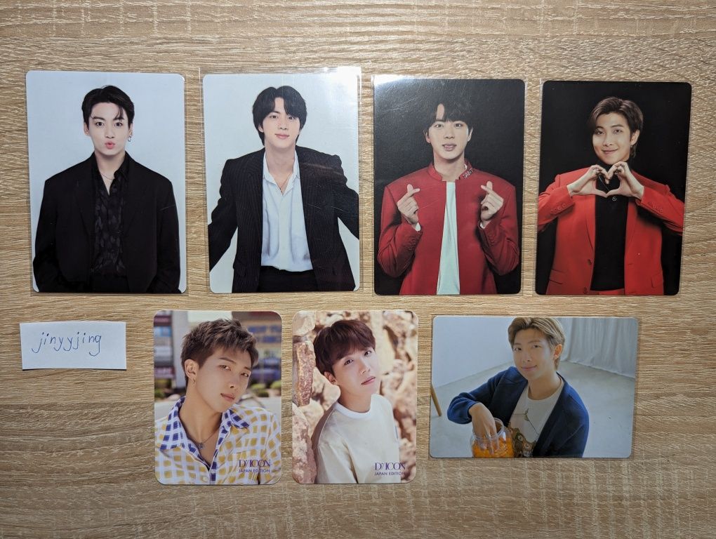 Продаж карток BTS - Чонгук, Джин, RM, J-Hope