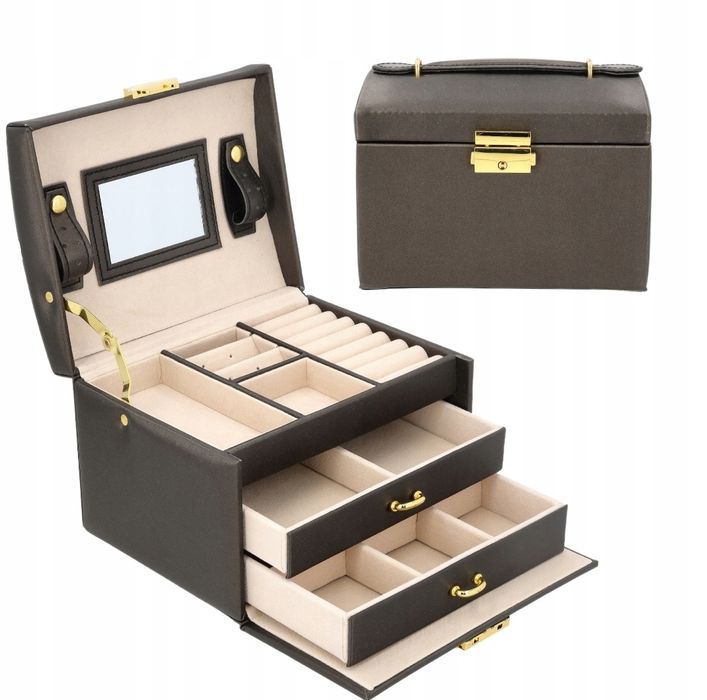 Elegancka szkatułka na biżuterię z lusterkiem – idealny na prezent