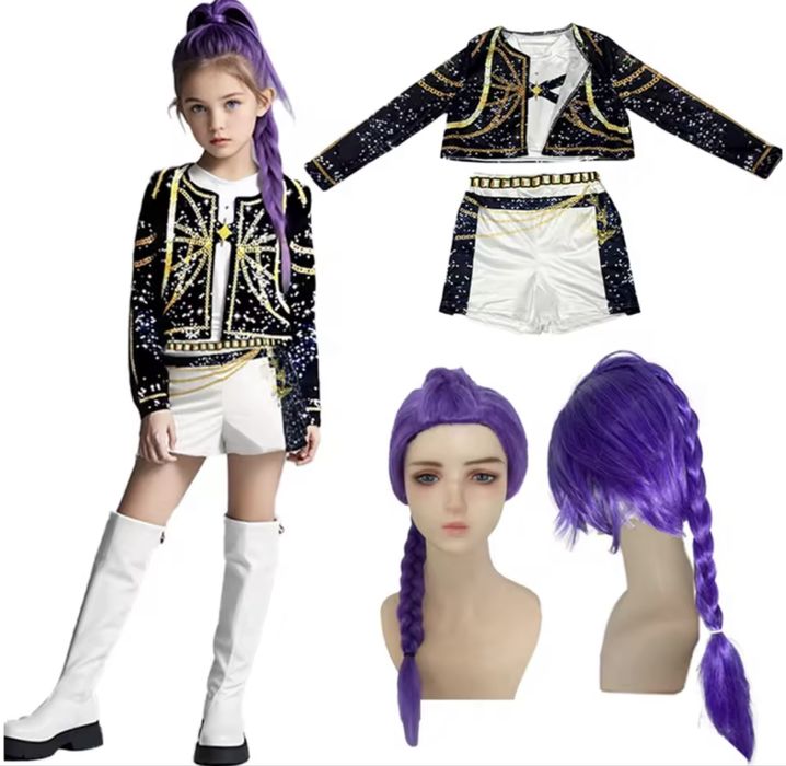 Дитячий костюм, набір з перукою Румі кейпоп Мисливиці на демонів