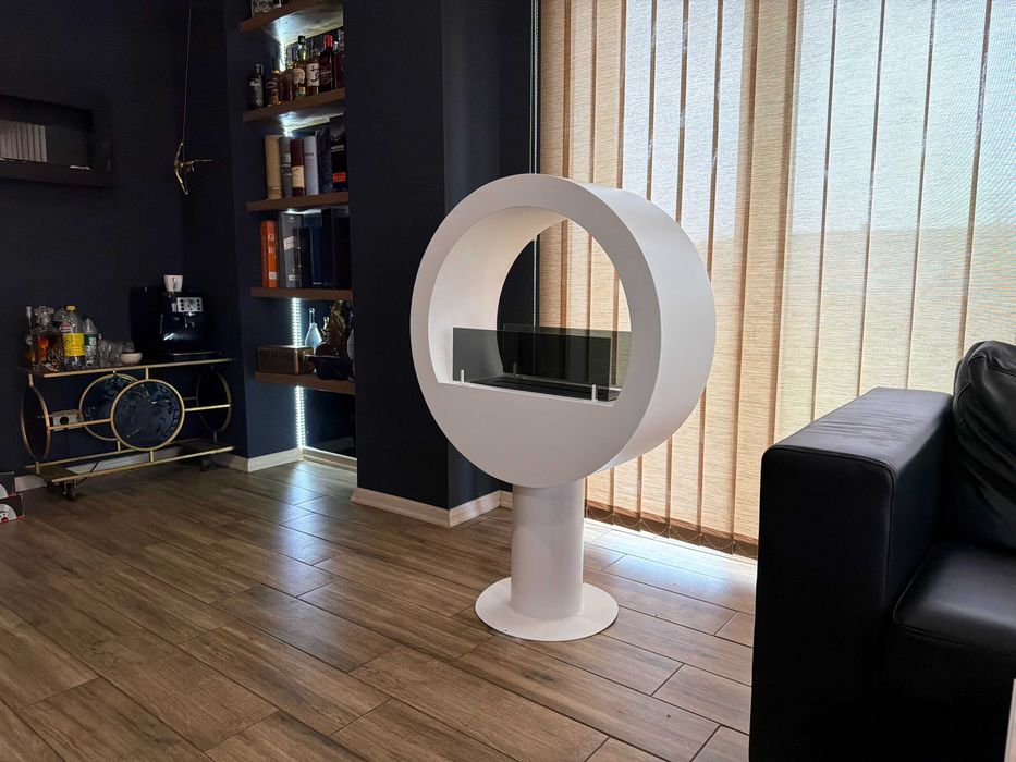 Biokominek Kominek wolnostojący 120 x 80 x 30 cm biały