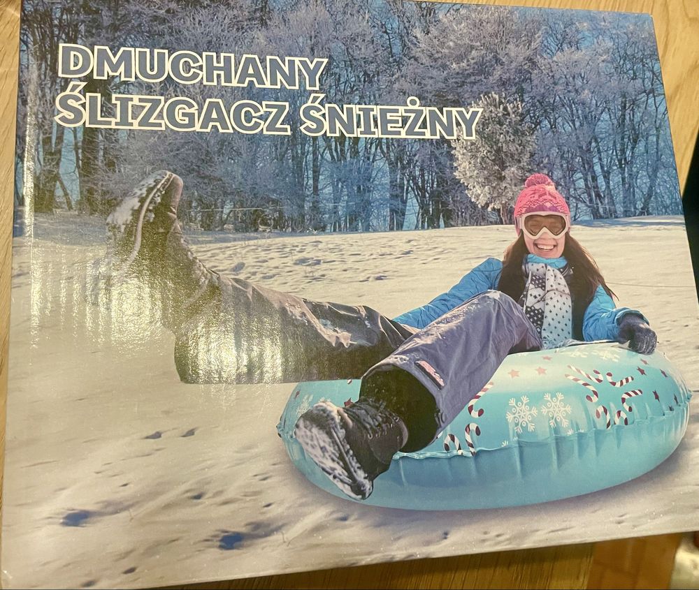 Dmuchany ŚLIZGACZ śnieżny, ponton.