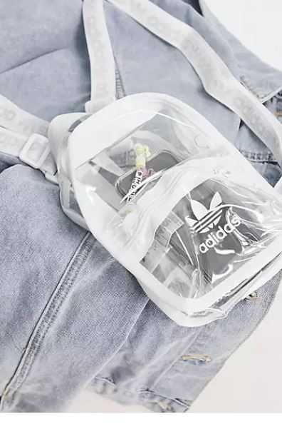 adidas Originals logo backpack in transparent