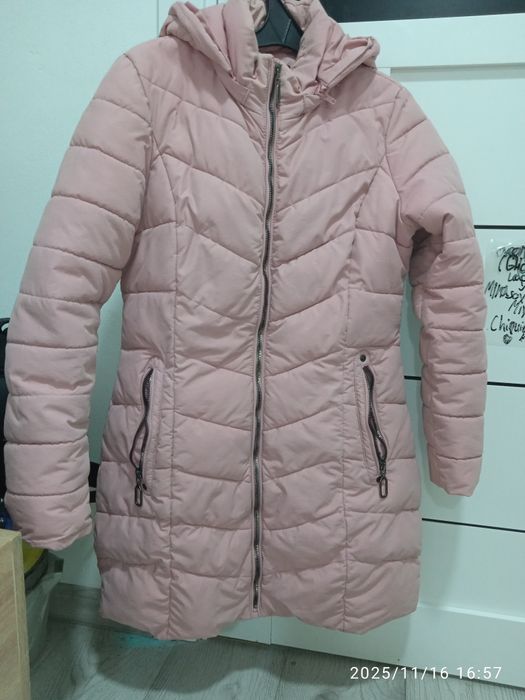 Куртка длінна колір пудра розмір s