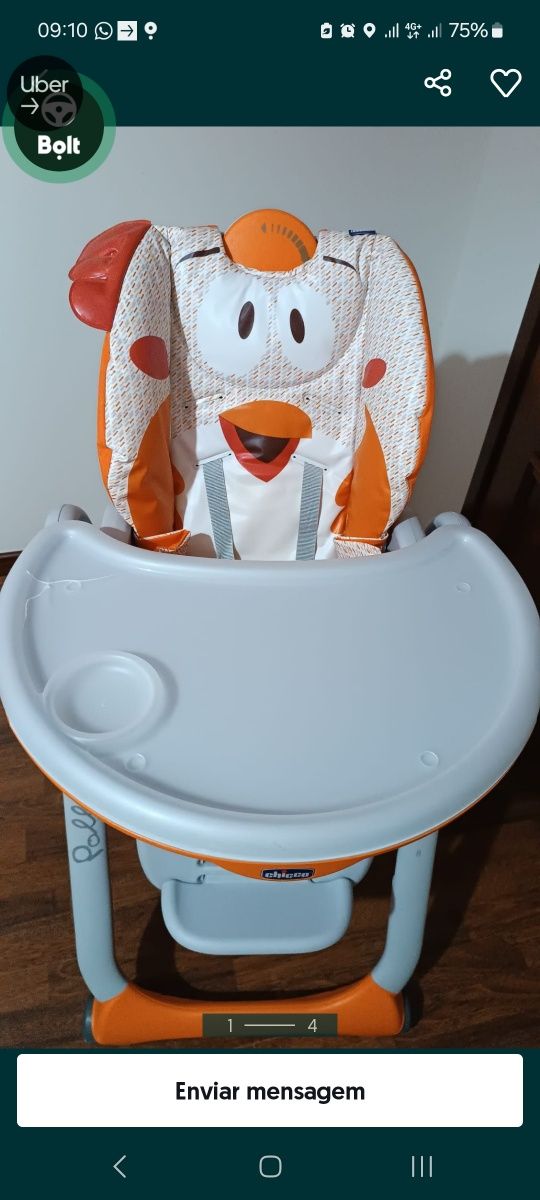 Tabuleiro Cadeira chicco Refeiçao Polly2 Start Usad Faço Entrega casa