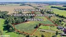 Malownicza działka 3,28 ha z Wz, Piaszeczno