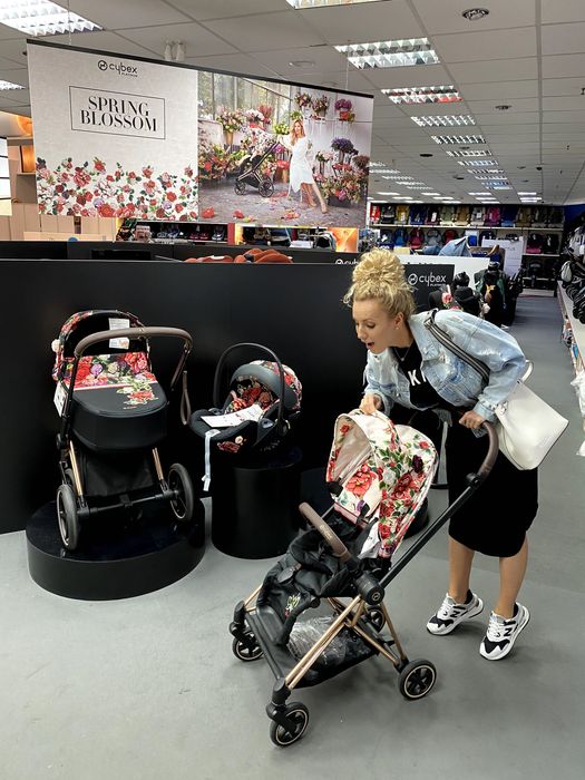 Wózek dziecięcy CYBEX Priam 2.0 Platinum Rose Gold Spring Blossom BDB